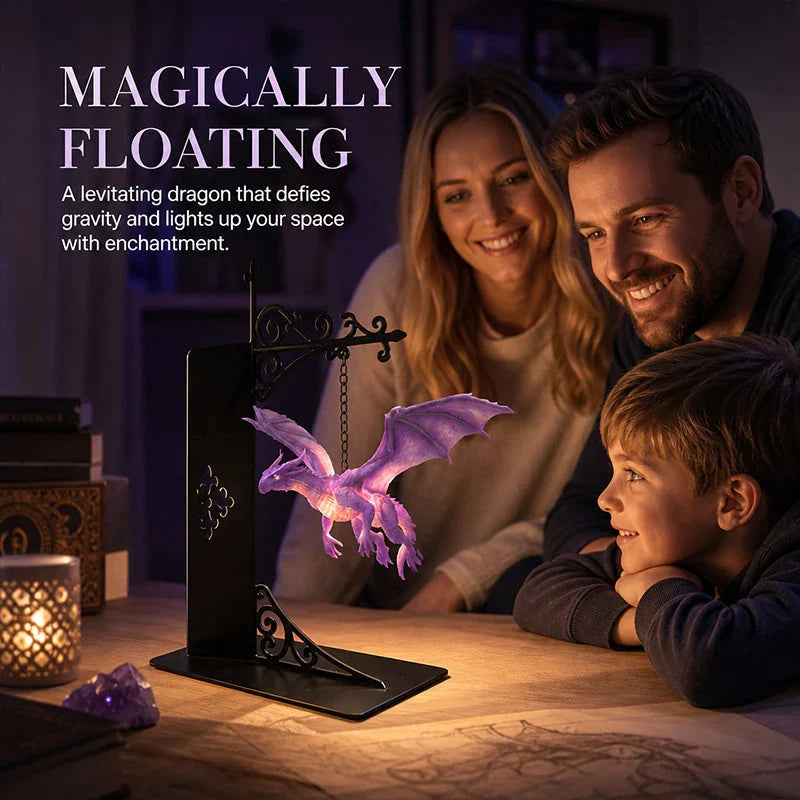 Floating Dragon Bookshelf Light with an Enchanted Glow