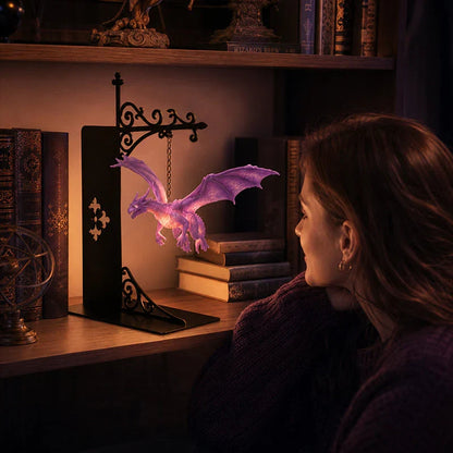Floating Dragon Bookshelf Light with an Enchanted Glow