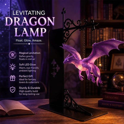 Floating Dragon Bookshelf Light with an Enchanted Glow