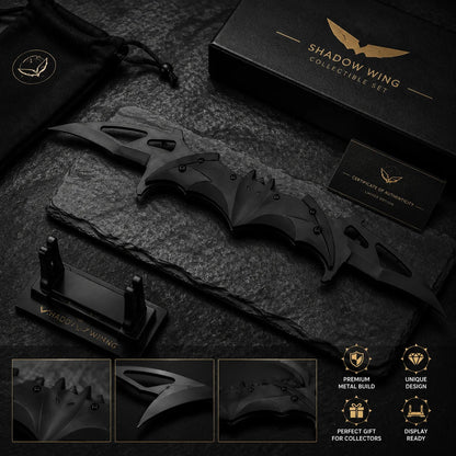 Premium Metal Nocturnal Wing Collectible Display Set, 3 Finishes