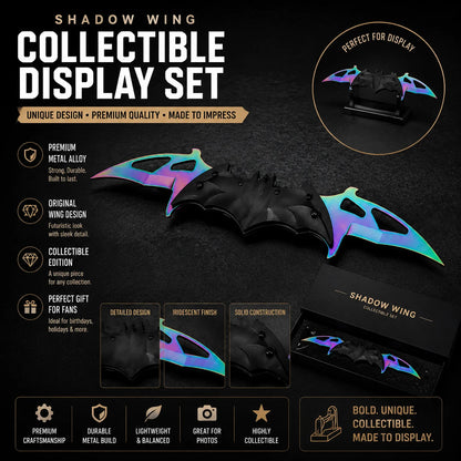 Premium Metal Nocturnal Wing Collectible Display Set, 3 Finishes