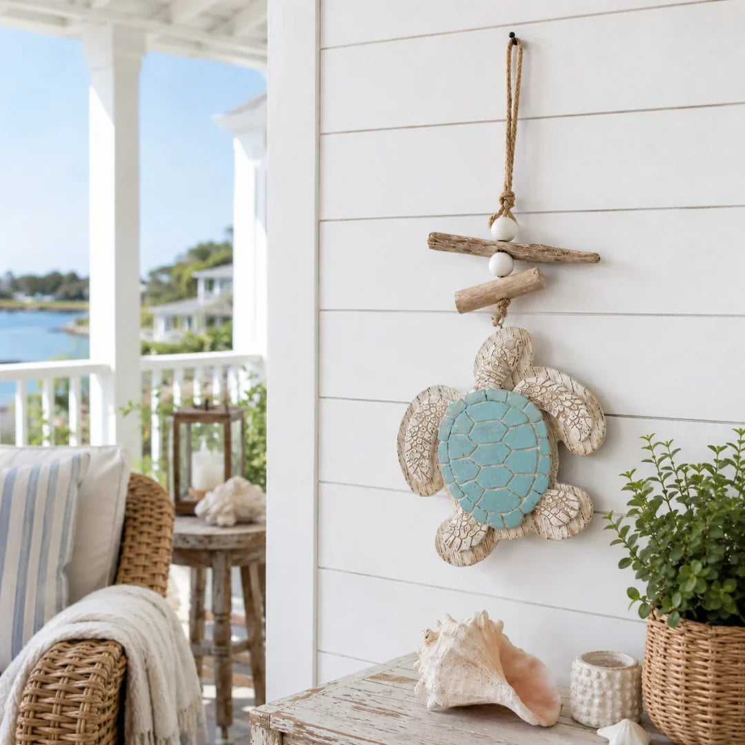 Lighted Coastal Sea Turtle Hanging Wall Decor with Remote Control