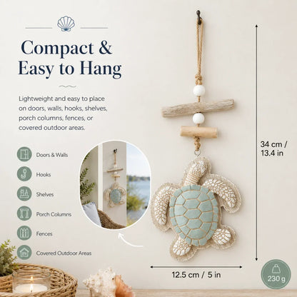 Lighted Coastal Sea Turtle Hanging Wall Decor with Remote Control
