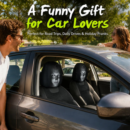 Vehicle-Ready Funny Cartoon Car Headrest Covers – 2PCS Universal