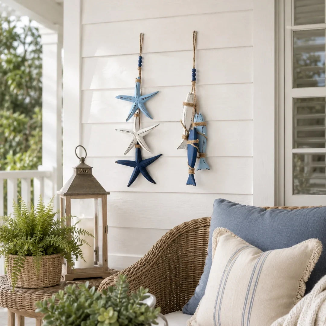 Decorative Coastal Wooden Hanging Ornament Lights for Focused Lighting