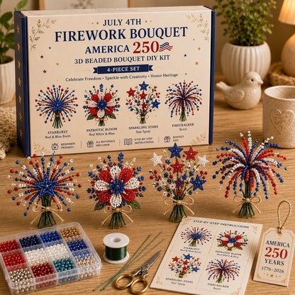 America 250 Patriotic Beaded Bouquet DIY Craft Kit