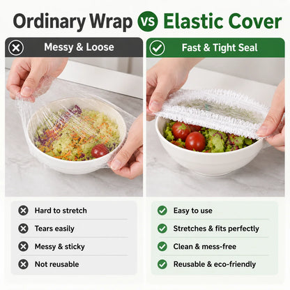 100 Stretch-On Food Covers for Plates, Bowls and Containers