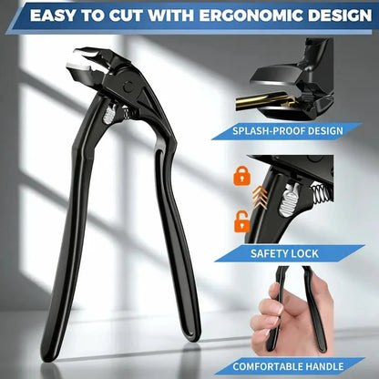 Ergonomic Black Curved Nail Clipper for Seniors and Easy Grip Use