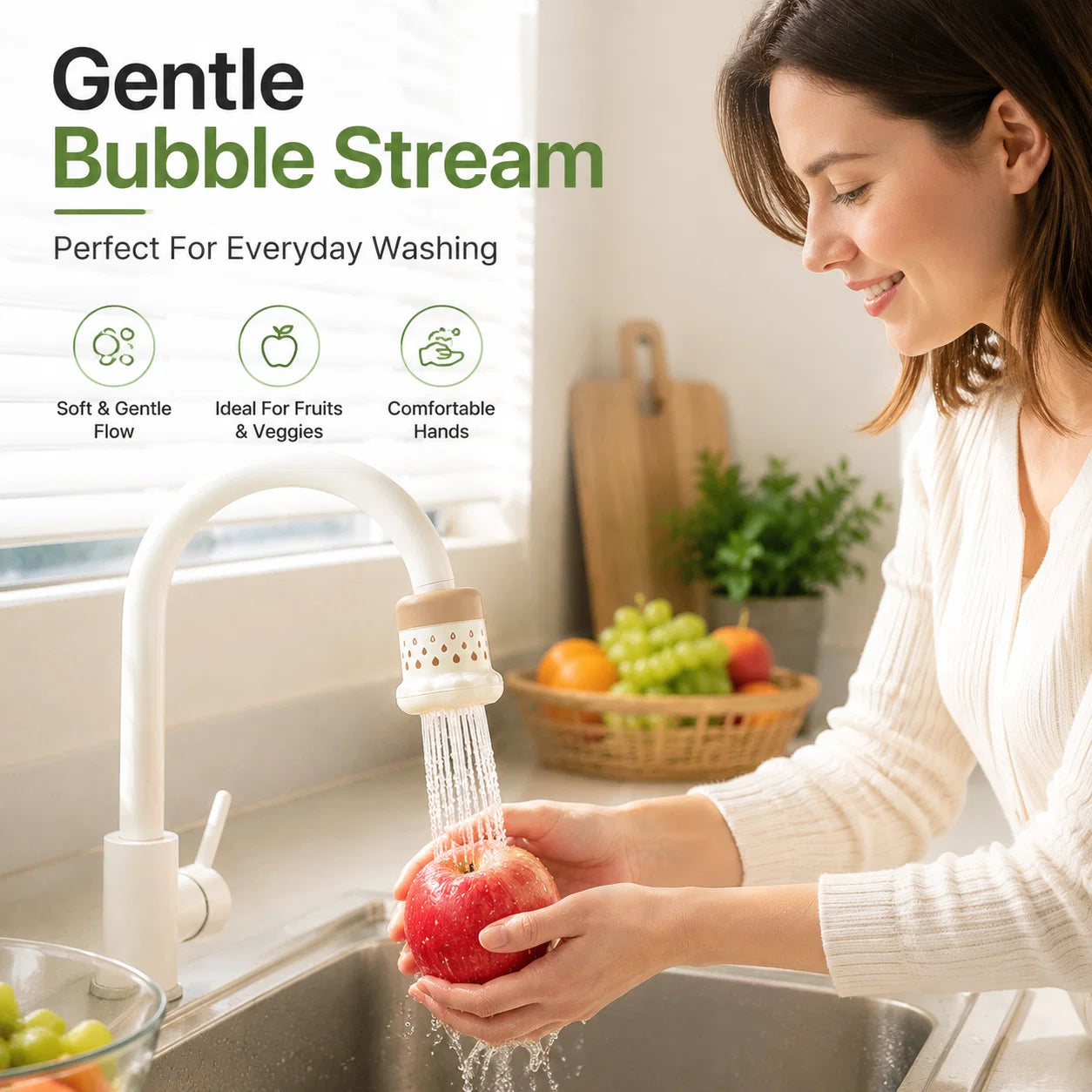 Easy-Care 2pcs -360° Splash- Faucet Filter – Save Water & Wash