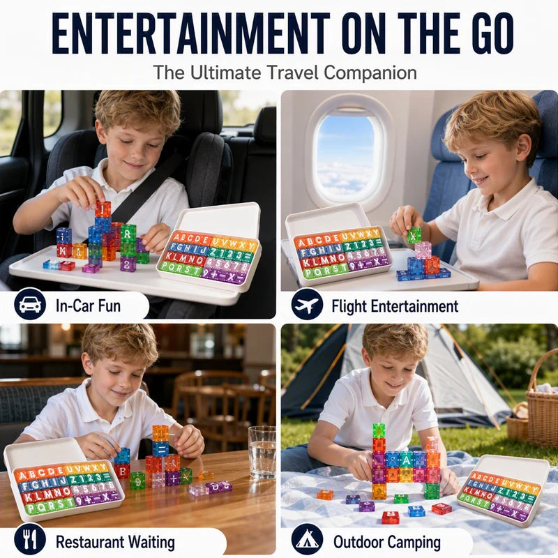 Magnetic Alphabet and Number Learning Cubes for Kids and Children