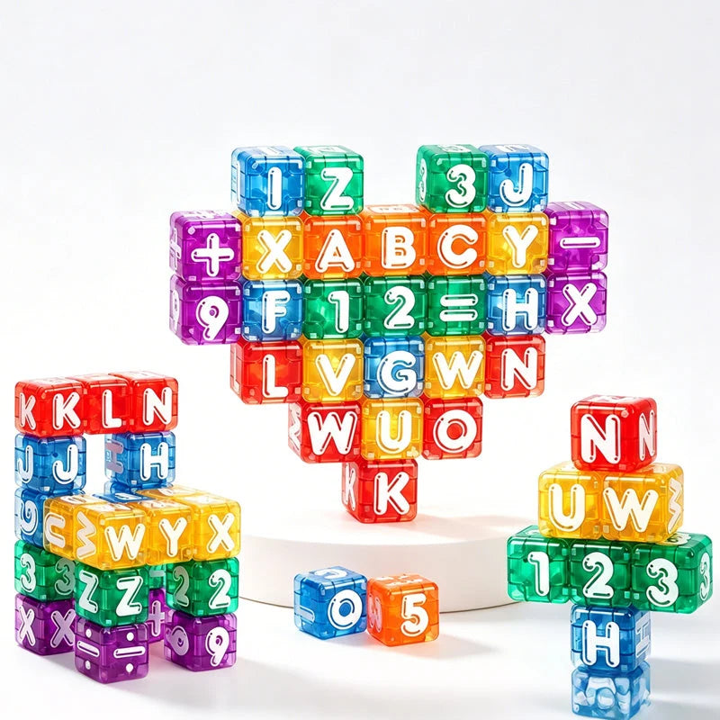 Magnetic Alphabet and Number Learning Cubes for Kids and Children