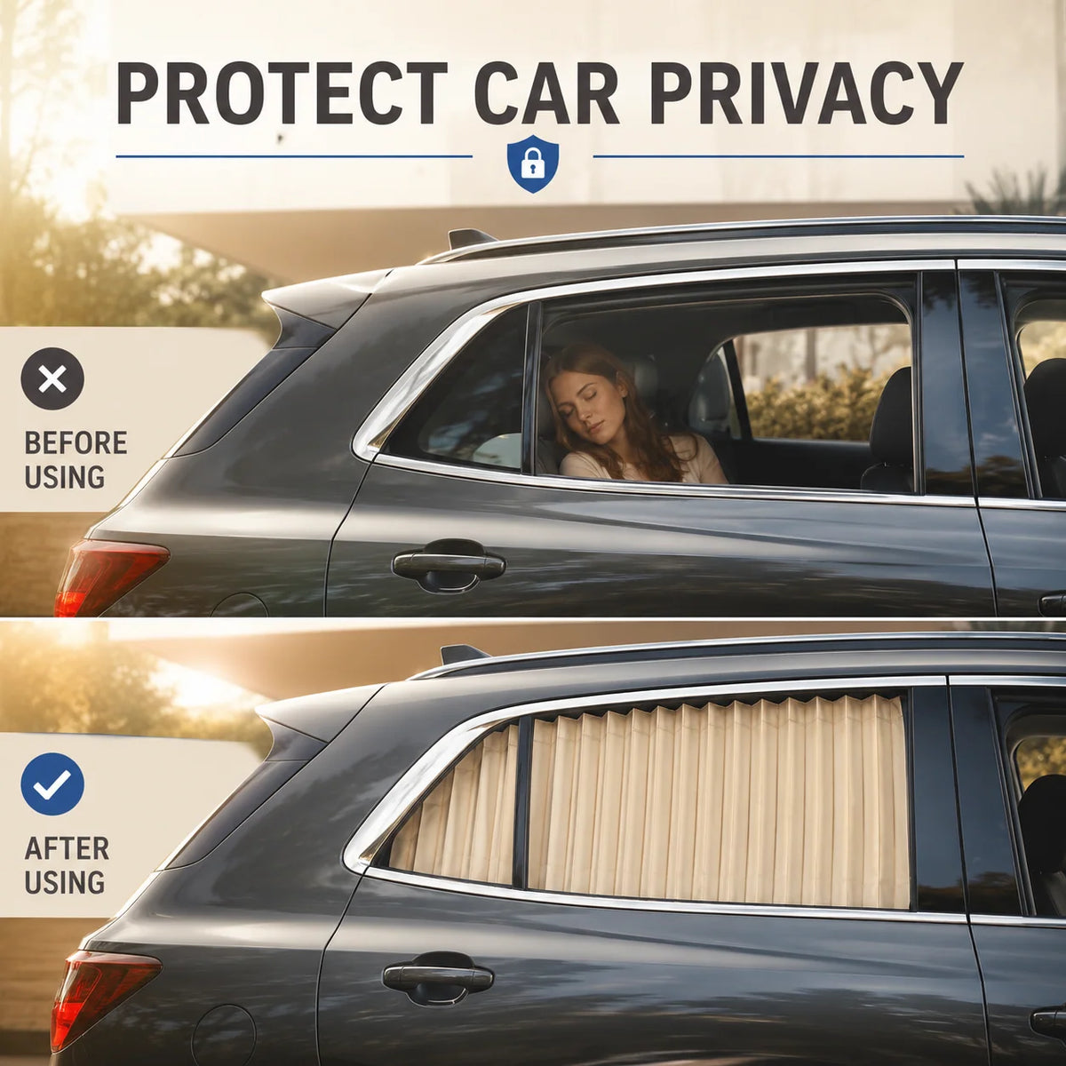 Vehicle-Ready 4 Pcs Magnetic Car Side Window Sun Shades for Garage Use