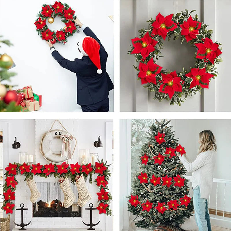 Decorative Gift Decor – Poinsettia LED Garland String