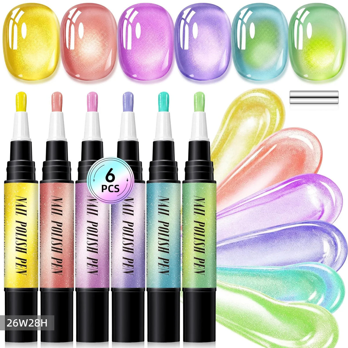 Purpose-Built 6PCS One-Step Gel Nail Art Pen Set – Salon Beauty at