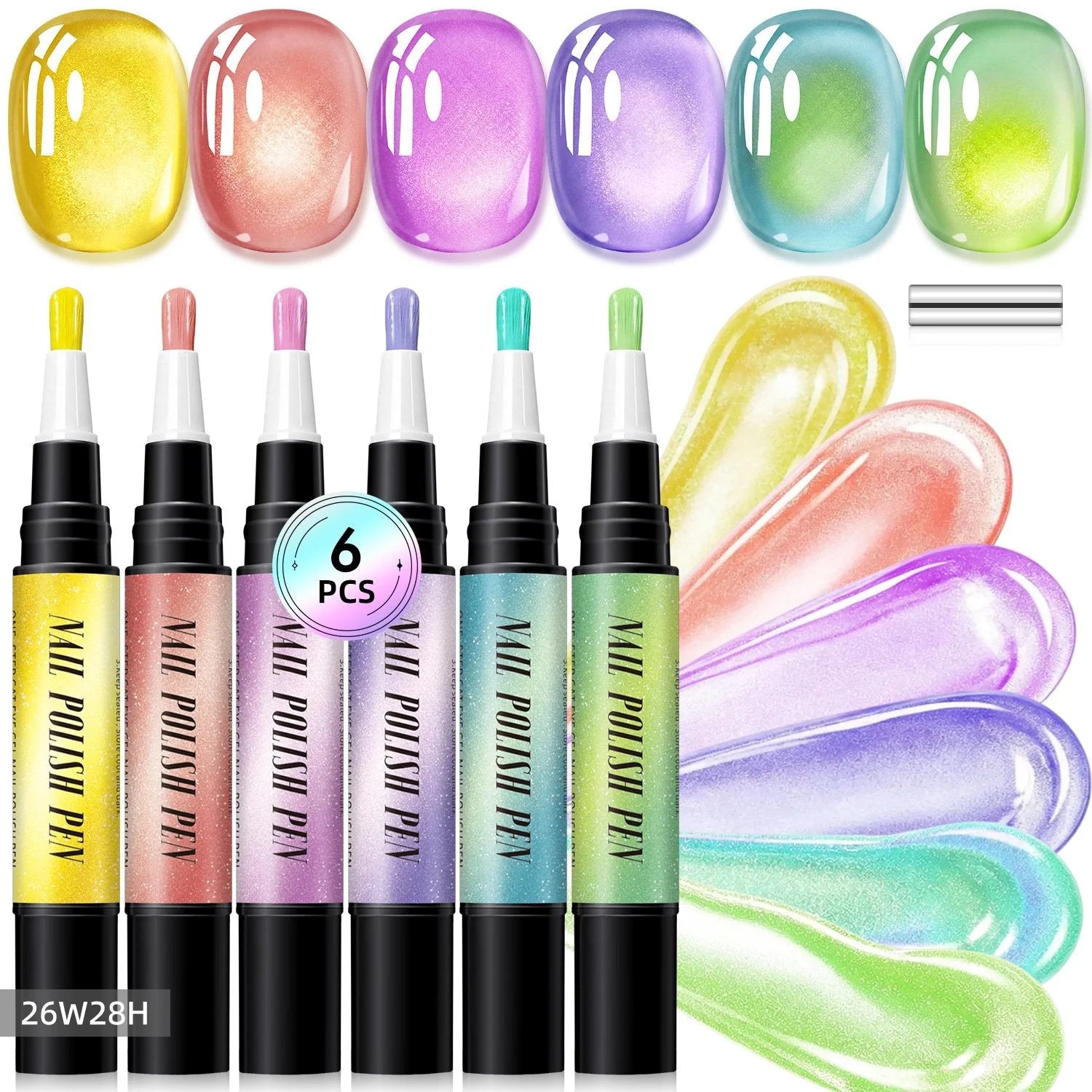 Purpose-Built 6PCS One-Step Gel Nail Art Pen Set – Salon Beauty at