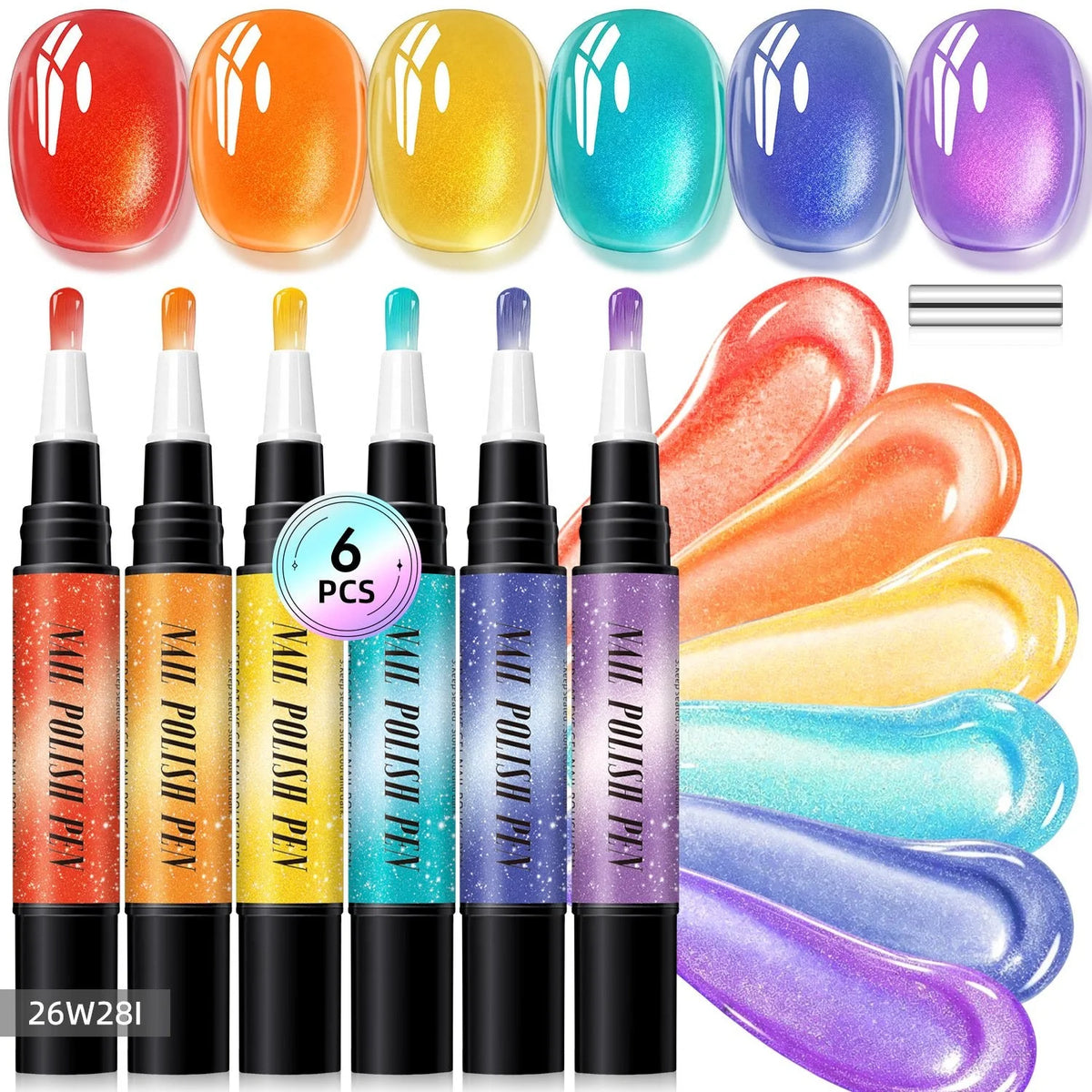 Purpose-Built 6PCS One-Step Gel Nail Art Pen Set – Salon Beauty at