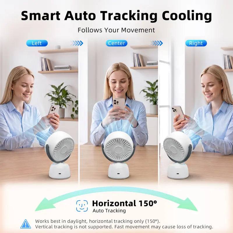 Purpose-Built AI Human Tracking Smart Fan Stepless Sliding Adjustment