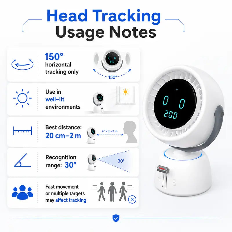 Purpose-Built AI Human Tracking Smart Fan Stepless Sliding Adjustment
