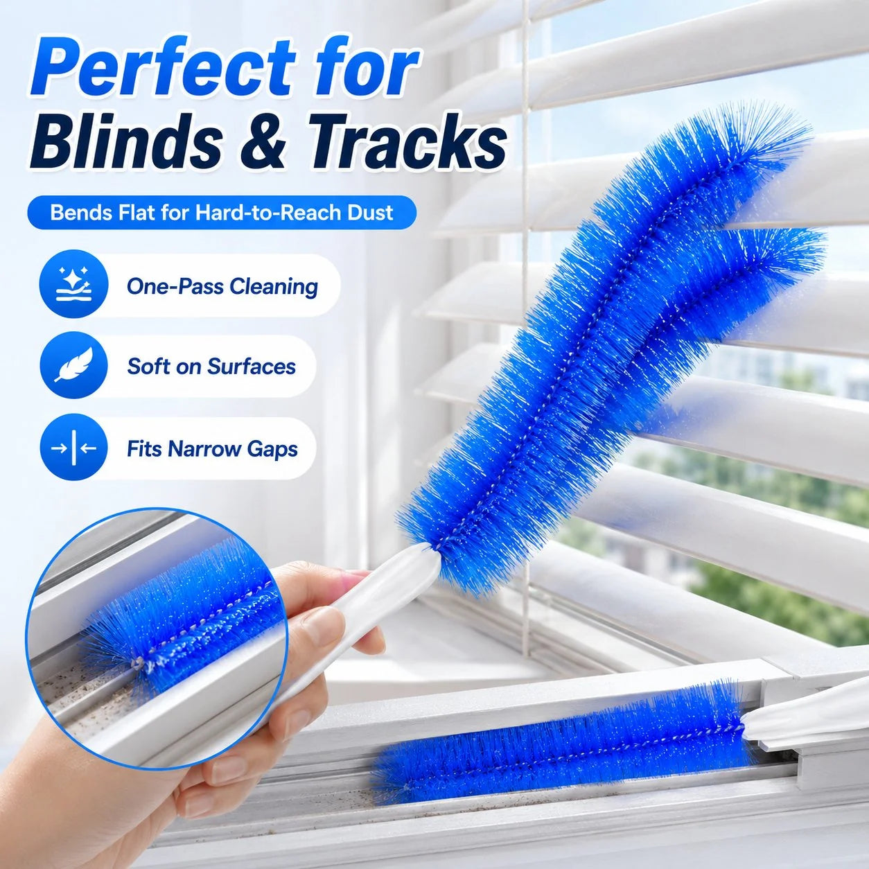 Purpose-Built Bendable Microfiber Head,Reusable Dust