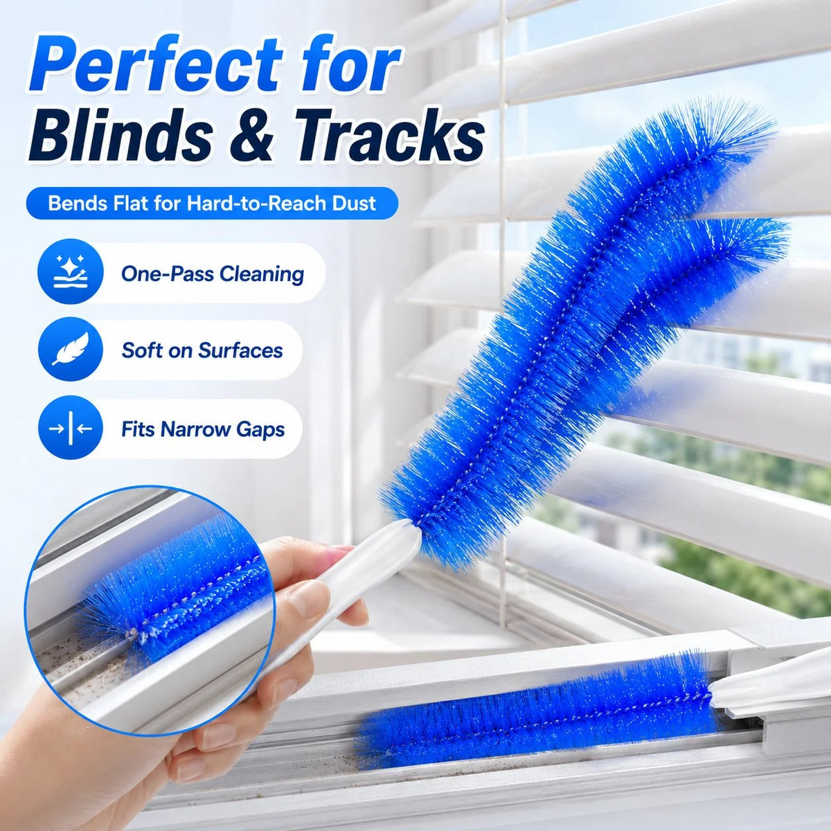 Purpose-Built Bendable Microfiber Head,Reusable Dust