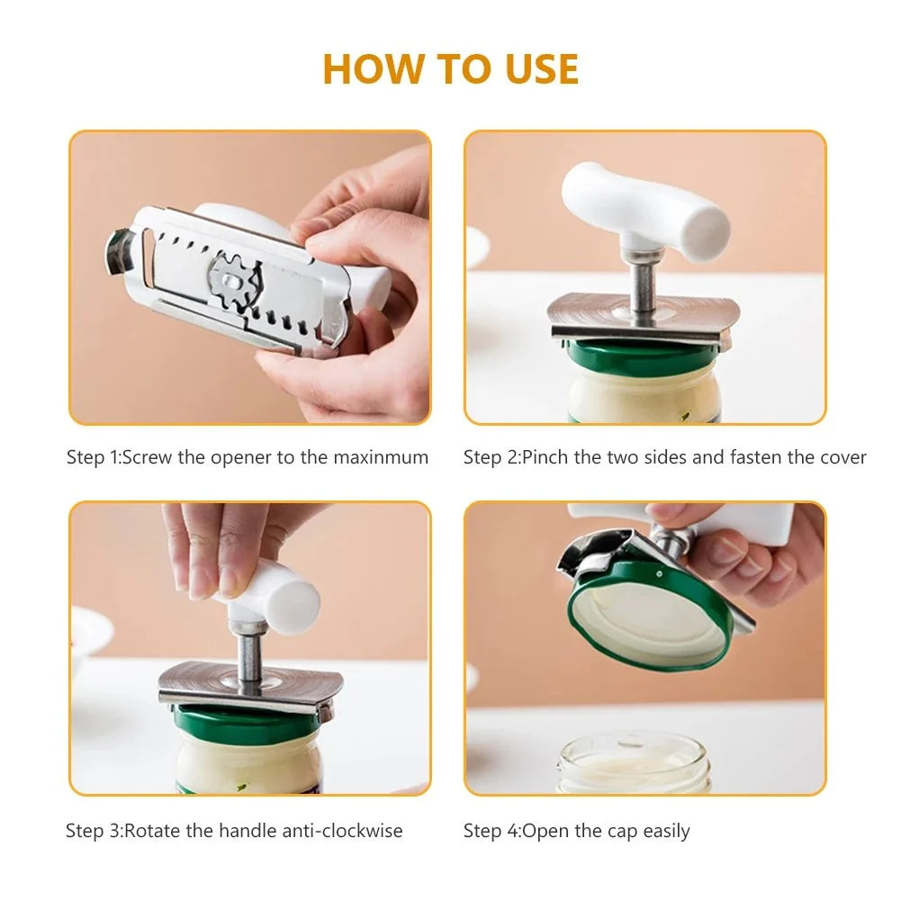 Stainless Steel Lever Tool for Opening Jars and Bottle Lids