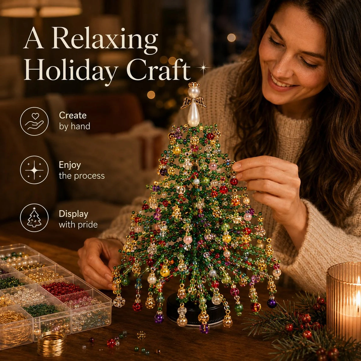 Hands-On DIY Beaded Tree Kit – Create Your Own Sparkling – Diy Beaded