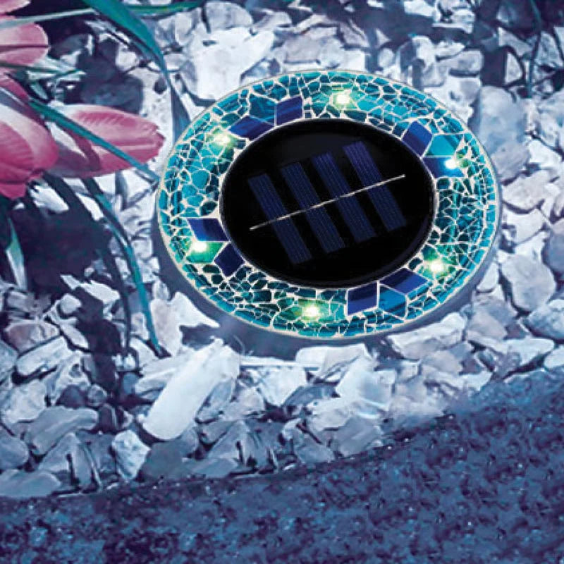 Elegant Solar Mosaic Disk Lights