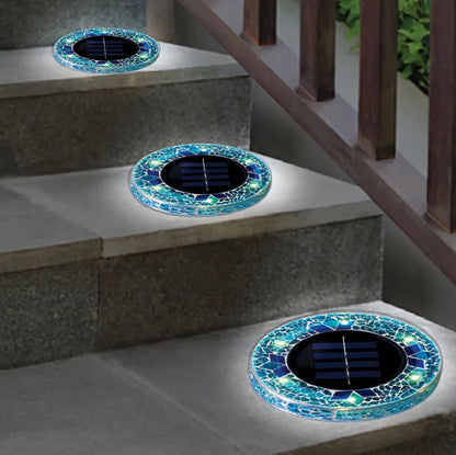 Elegant Solar Mosaic Disk Lights