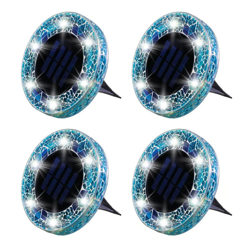 Elegant Solar Mosaic Disk Lights