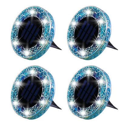 Elegant Solar Mosaic Disk Lights