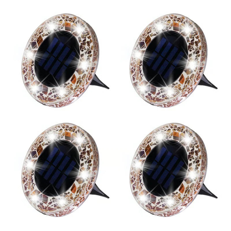 Elegant Solar Mosaic Disk Lights