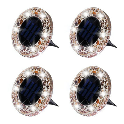 Elegant Solar Mosaic Disk Lights