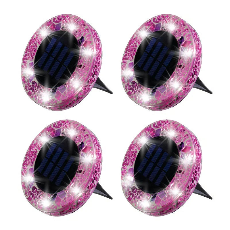 Elegant Solar Mosaic Disk Lights