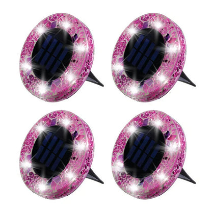 Elegant Solar Mosaic Disk Lights