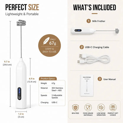 Purpose-Built Electric Milk Frother Handheld for Every – Electric Milk