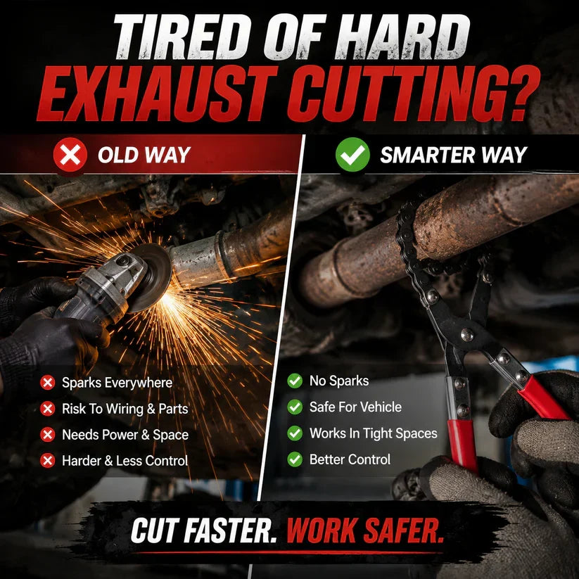 Workshop-Ready Chain Exhaust Pipe Cutter – Spark- 360° Manual Tube