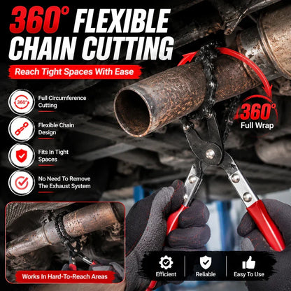 Workshop-Ready Chain Exhaust Pipe Cutter – Spark- 360° Manual Tube