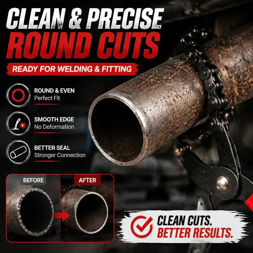 Workshop-Ready Chain Exhaust Pipe Cutter – Spark- 360° Manual Tube