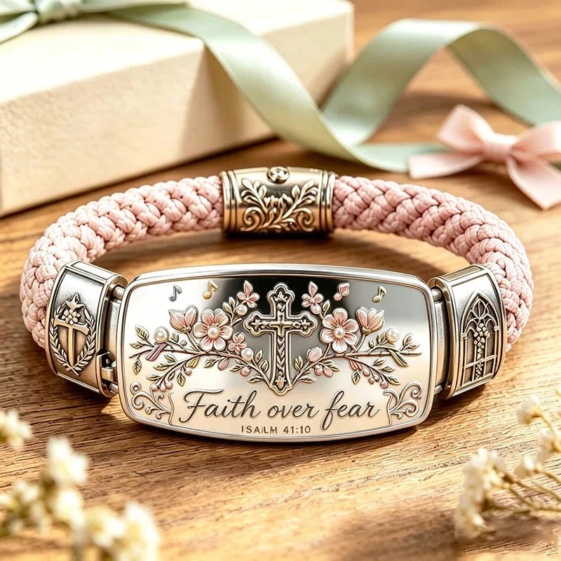 Distinctive Faith Over Fear Bracelet – Christian Cross