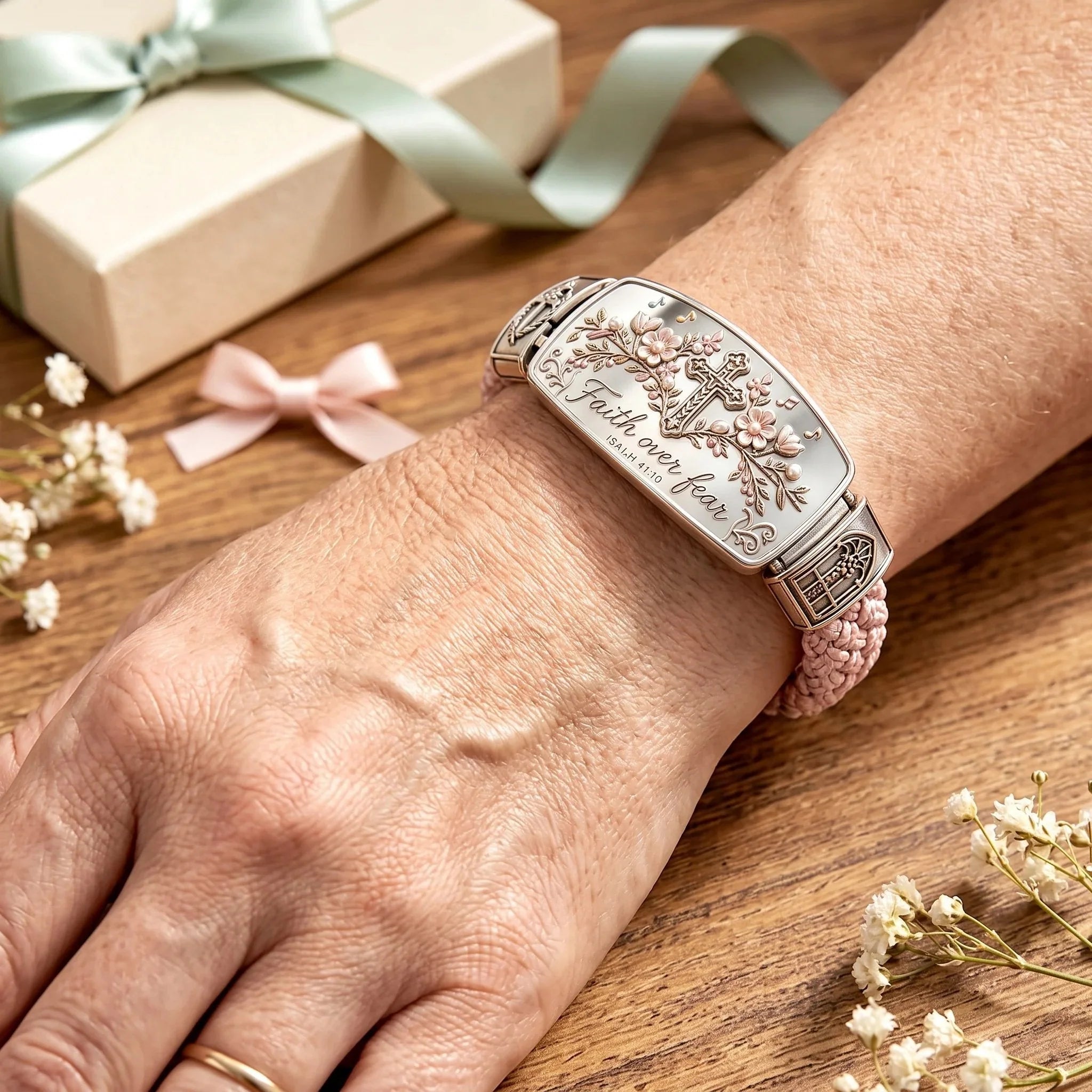 Distinctive Faith Over Fear Bracelet – Christian Cross