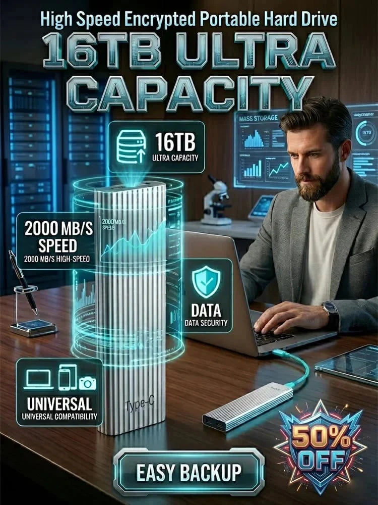Compact 16TB Mini SSD with a Type-C Connection
