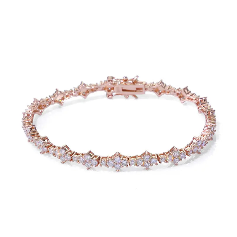 Distinctive Gold Tennis Bracelet 6.5mm – CZ Clover Design