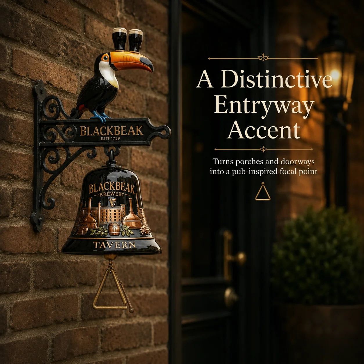 Purpose-Built Vintage Celtic Toucan Cast Iron Wall Bell – Classic