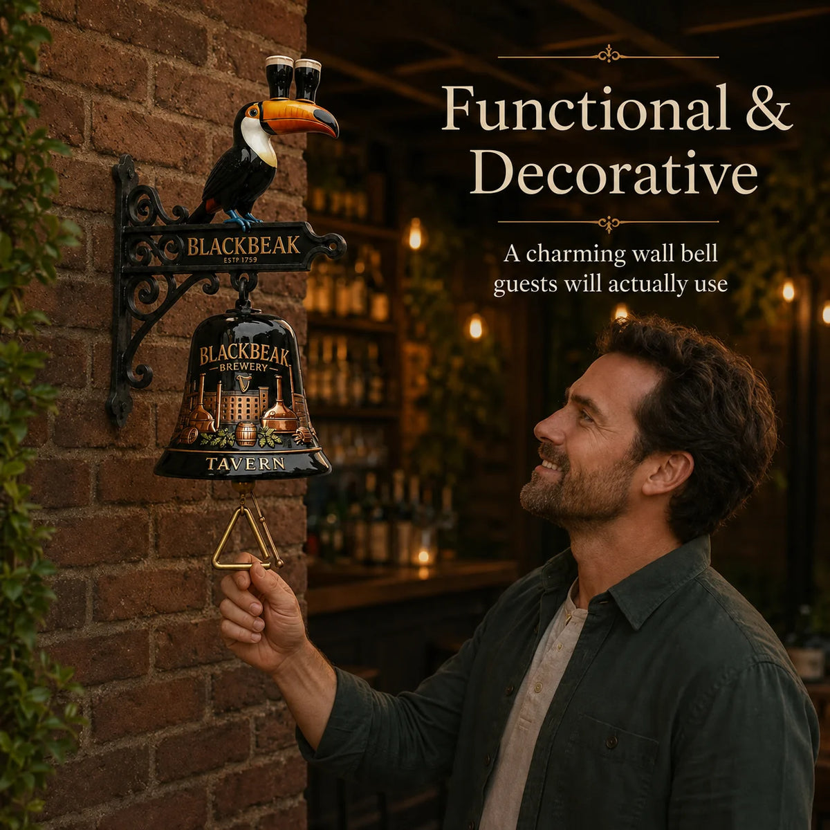 Purpose-Built Vintage Celtic Toucan Cast Iron Wall Bell – Classic