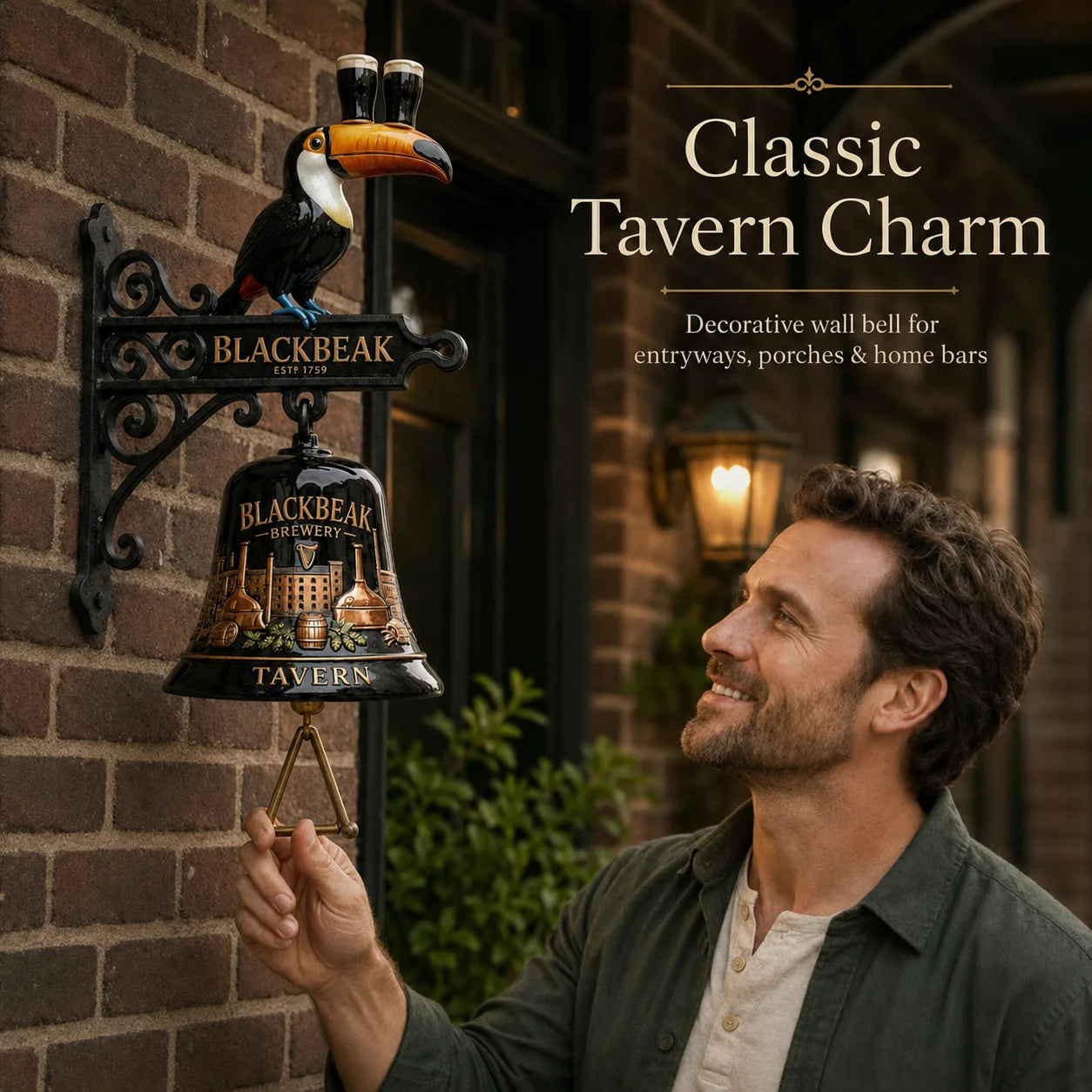 Purpose-Built Vintage Celtic Toucan Cast Iron Wall Bell – Classic