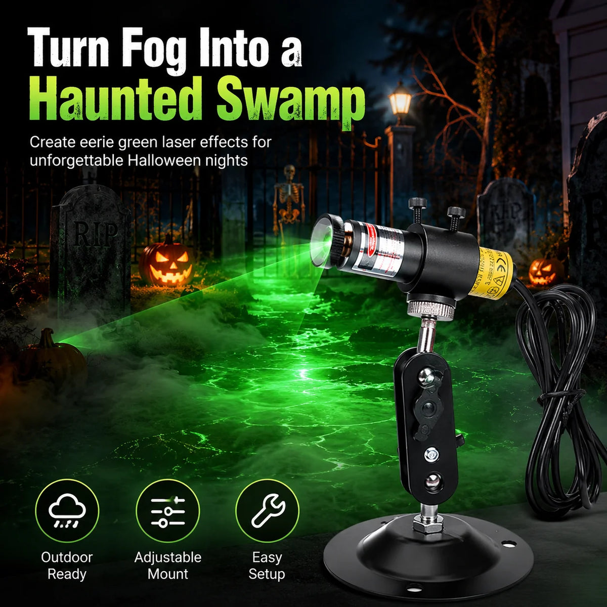 Decorative Green Laser Fog Projector for Swamp