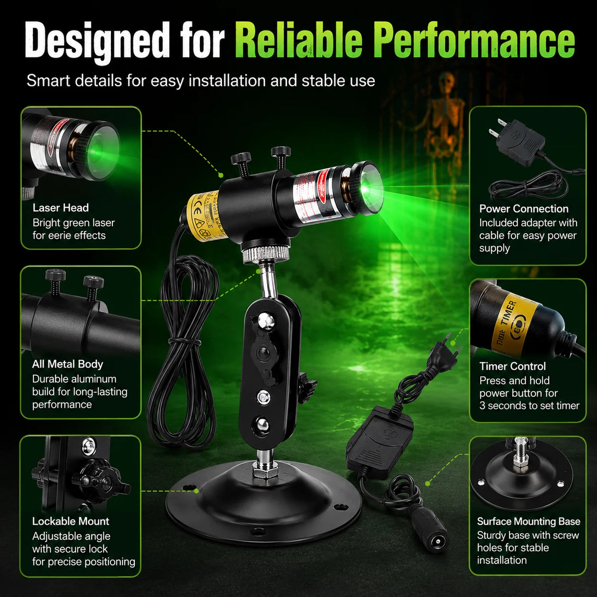 Decorative Green Laser Fog Projector for Swamp