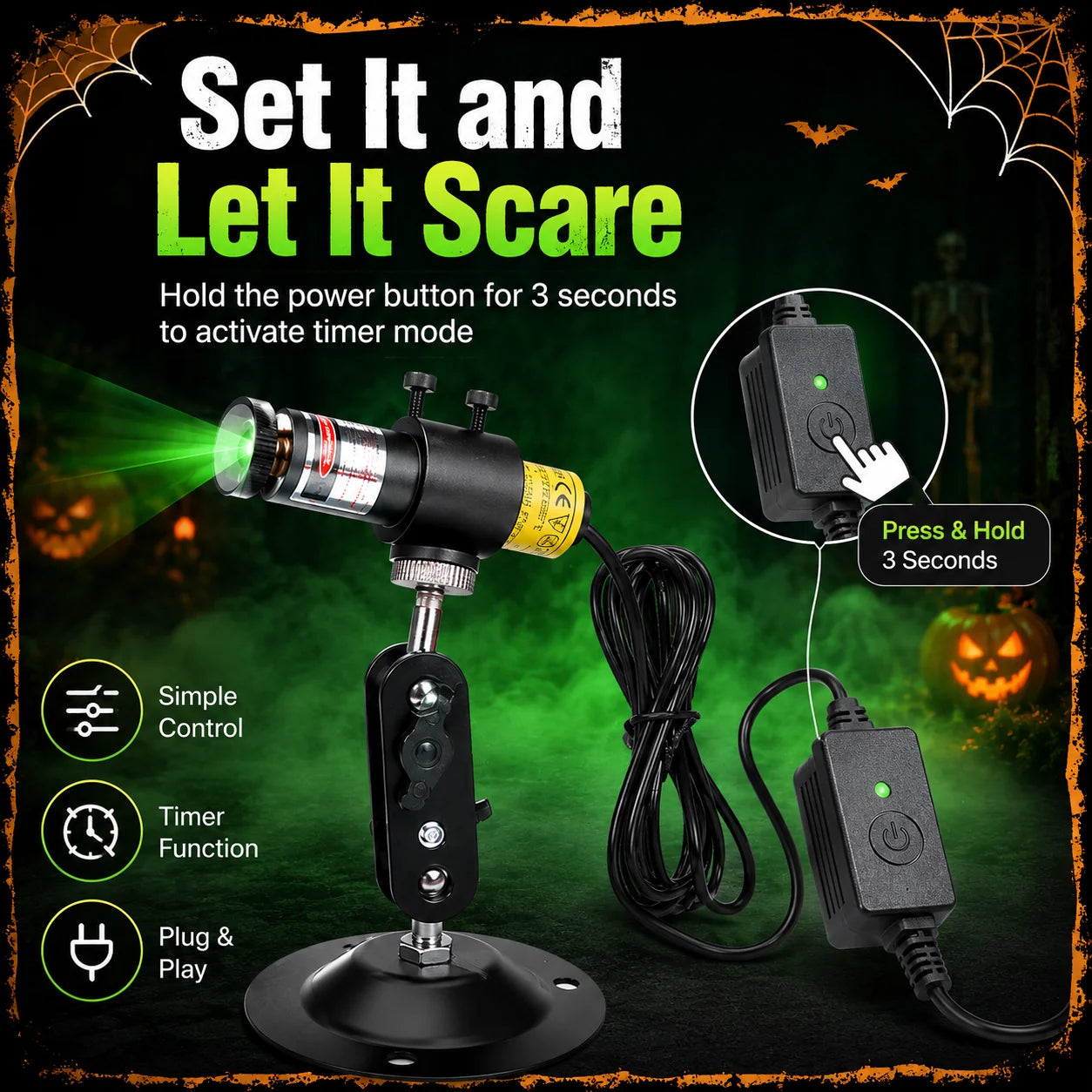 Decorative Green Laser Fog Projector for Swamp