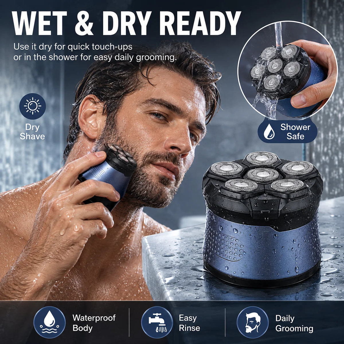 Purpose-Built Head Shavers for Bald Men, IPX7 Waterproo – Head Shavers