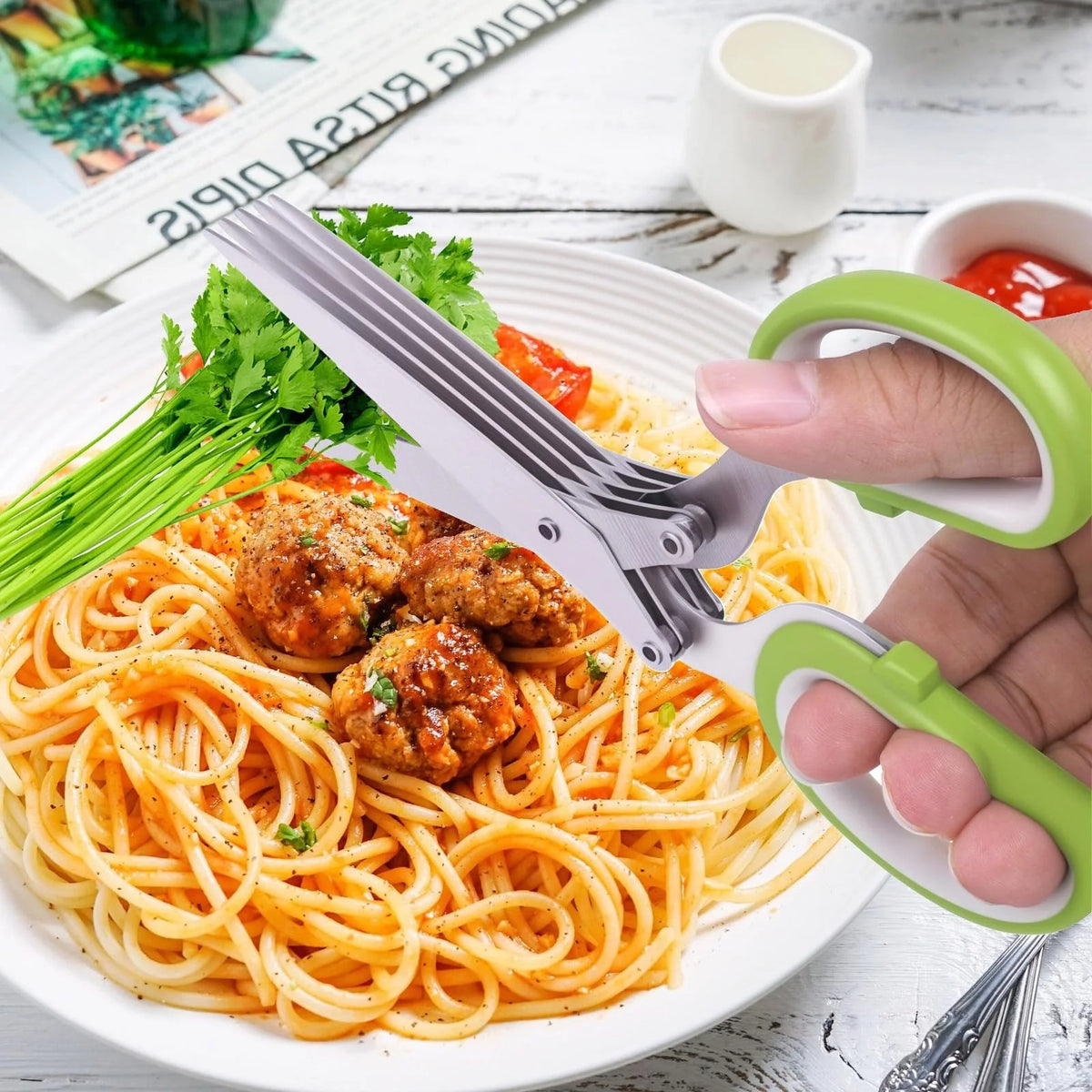 Practical Herb Scissors 5 Blade Kitchen Shears, Multip – Herb Scissors